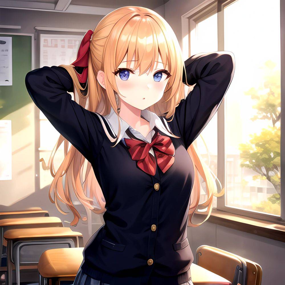 1girl Solo Schoolgirl Pov Arms Behind Head, 4126970259 - AIHentai - #main