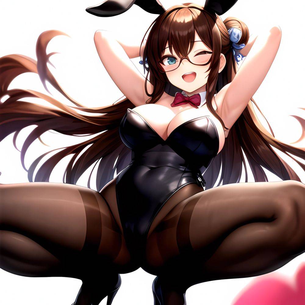 Namhorm Puzenketsu 1girl D Animal Ears Arms Behind Head Armpits Bare Arms Bare Shoulders Black Footwear Black Leotard Breasts Br, 2809122920 - AIHentai - #main