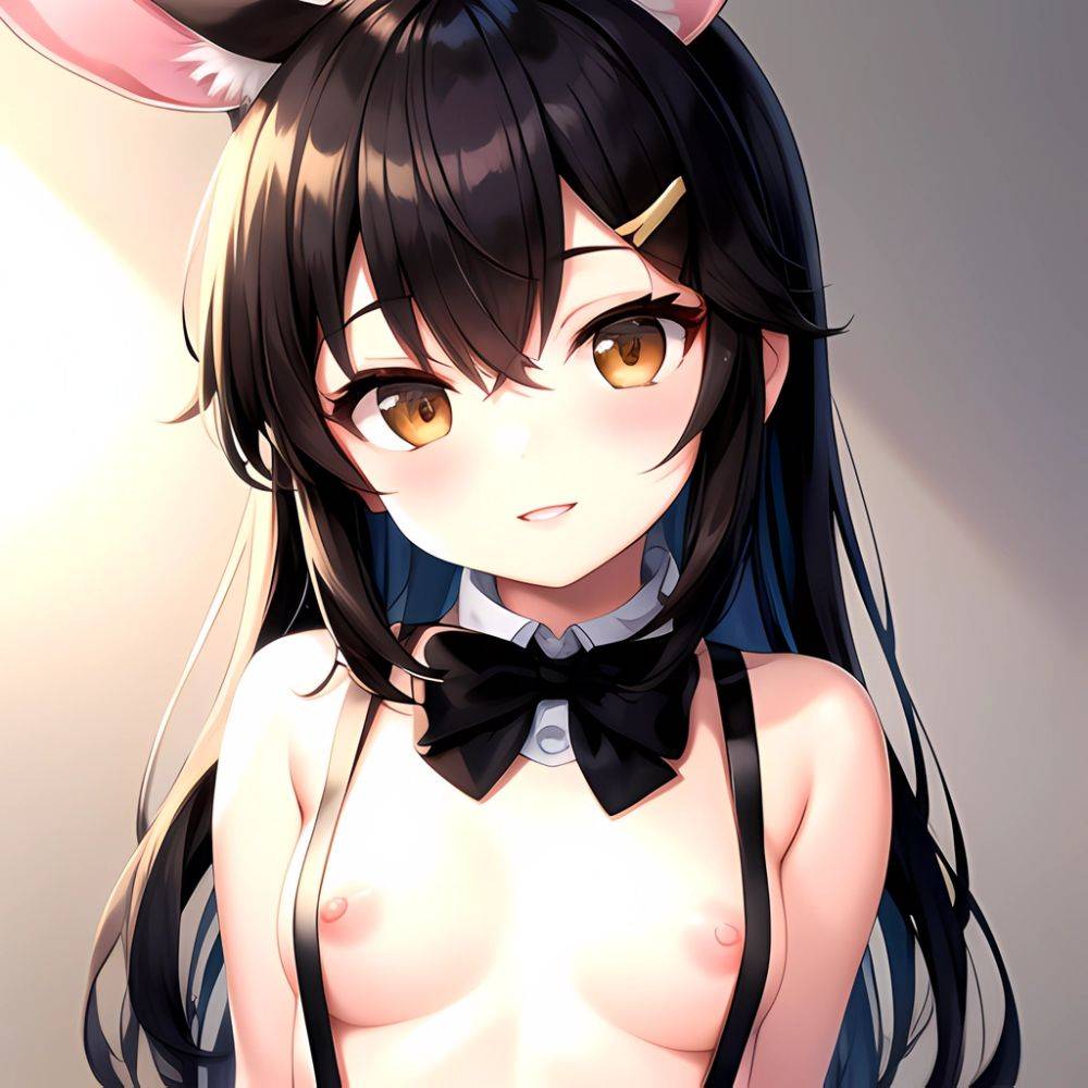 1girl Aardvark Kemono Friends Animal Ears Bare Shoulders Black Bow Black Bowtie Black Hair Bow Bowtie Breasts Brown Eyes Cropped, 1356490614 - AIHentai - #main