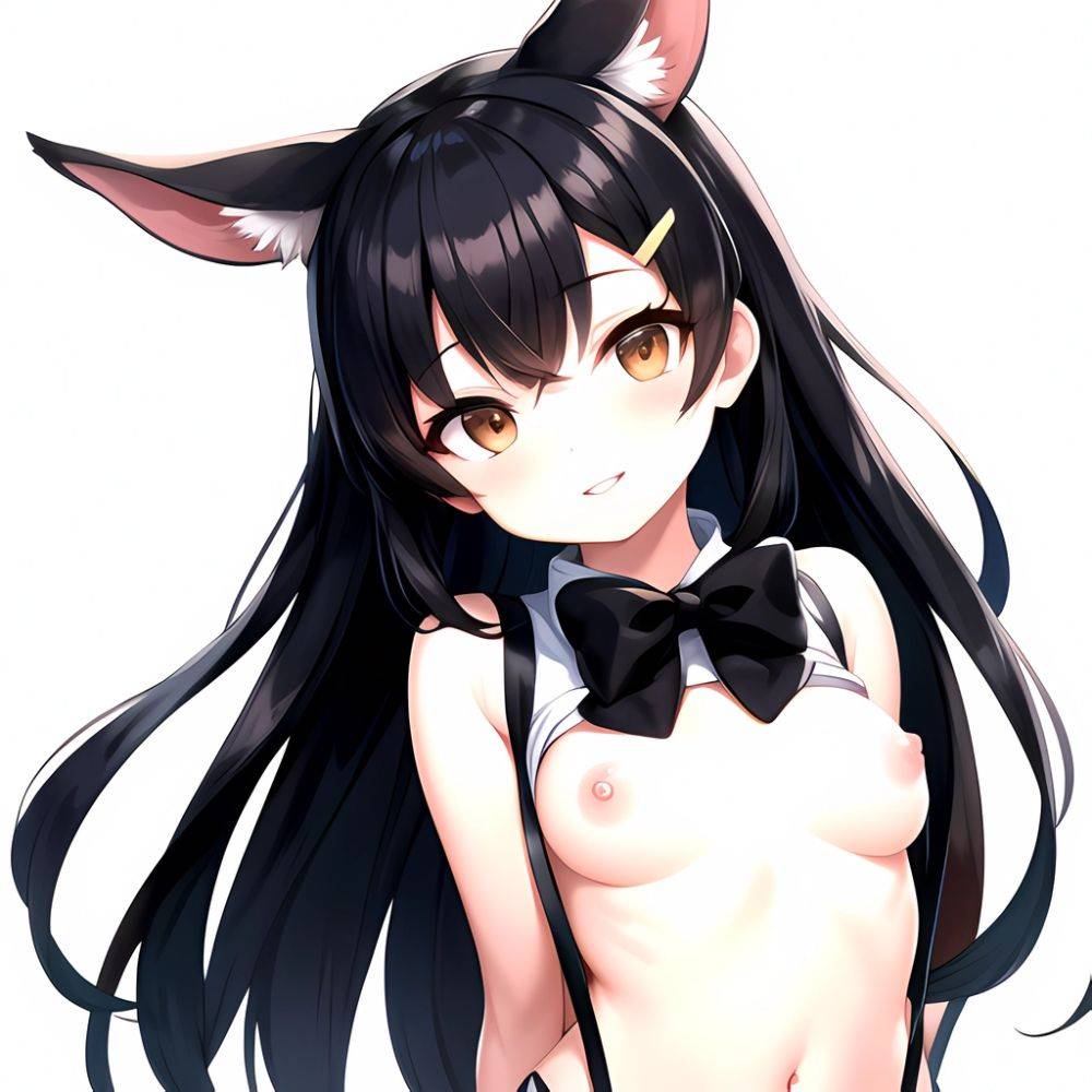 1girl Aardvark Kemono Friends Animal Ears Bare Shoulders Black Bow Black Bowtie Black Hair Bow Bowtie Breasts Brown Eyes Cropped, 3108584744 - AIHentai - #main