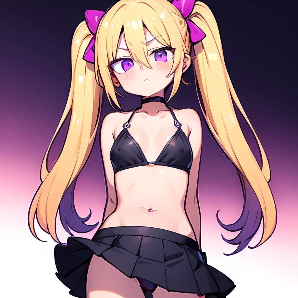 Ninomiya Asuka 1girl Arms Behind Back Bare Shoulders Bikini Bikini Skirt Blonde Hair Blush Braid Breasts Choker Collarbone Cover, 2496405497 - AIHentai - #main