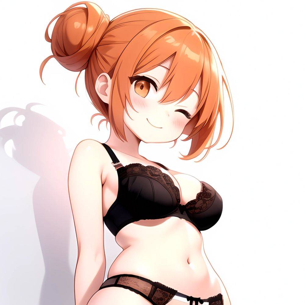 Yuigahama Yui S Mother 1girl Arms Behind Back Black Bra Black Panties Blush Bra Breasts Closed Mouth Hair Between Eyes, 2223878551 - AIHentai - #main