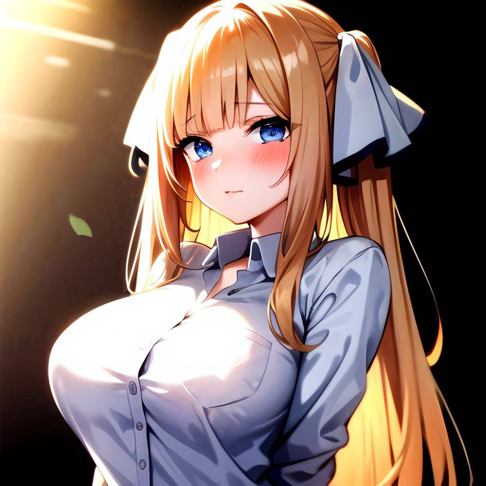 1girl Blonde Hair Blue Eyes Blush Breasts Go Toubun No Hanayome Miku Day Nakano Miku Arms Behind Back, 3262403717 - AI Hentai - #main