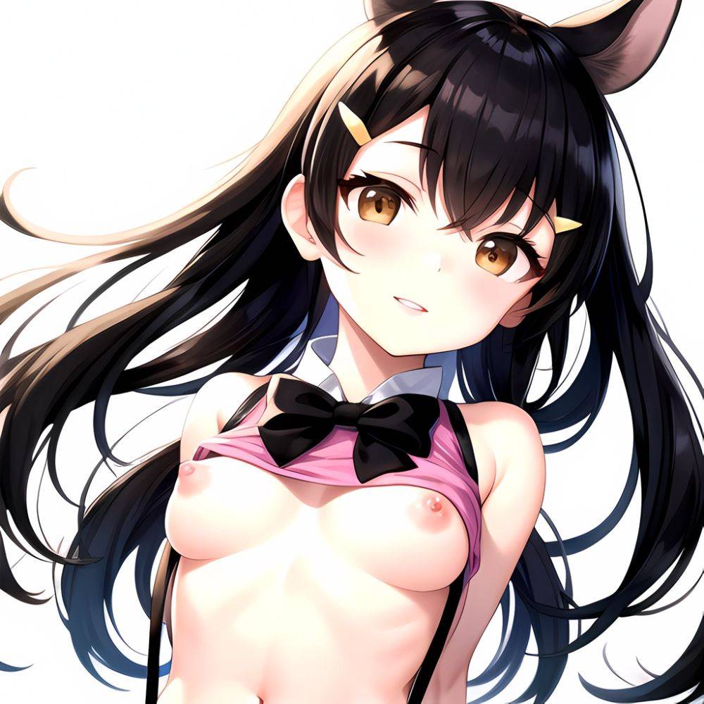 1girl Aardvark Kemono Friends Animal Ears Bare Shoulders Black Bow Black Bowtie Black Hair Bow Bowtie Breasts Brown Eyes Cropped, 1260591780 - AI Hentai - #main