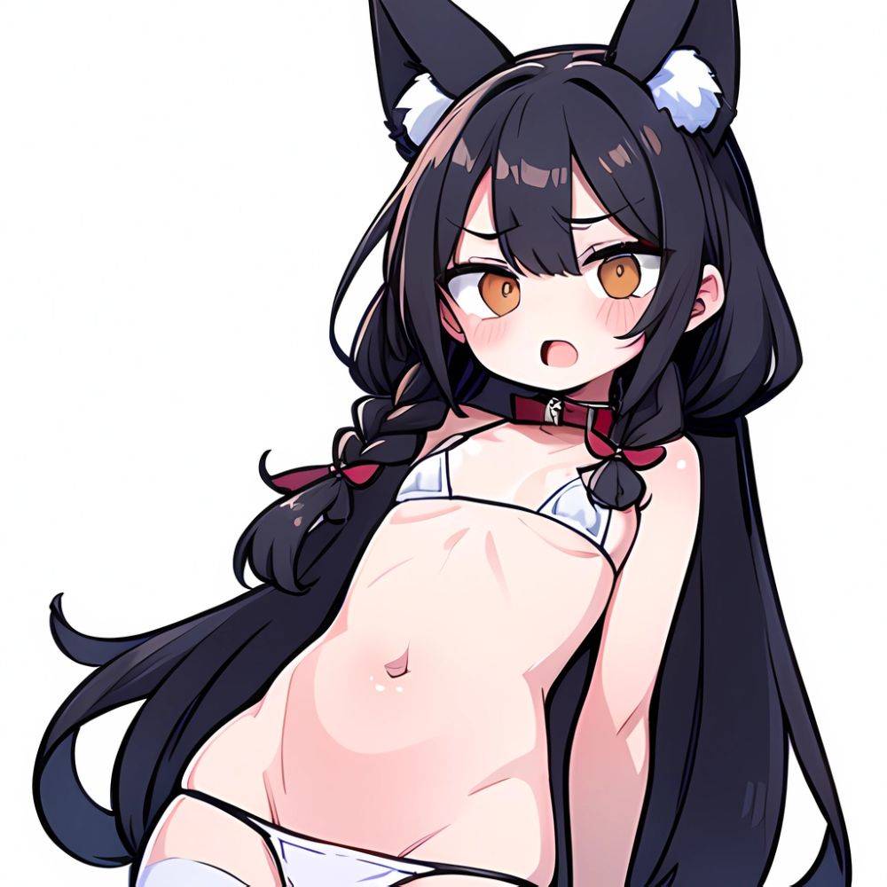 Minegumo Kancolle 1girl Animal Ears Bikini Braid Brown Eyes Cloud Hair Ornament Fake Animal Ears Fur Collar Fur Cuffs Light, 1040598032 - AI Hentai - #main