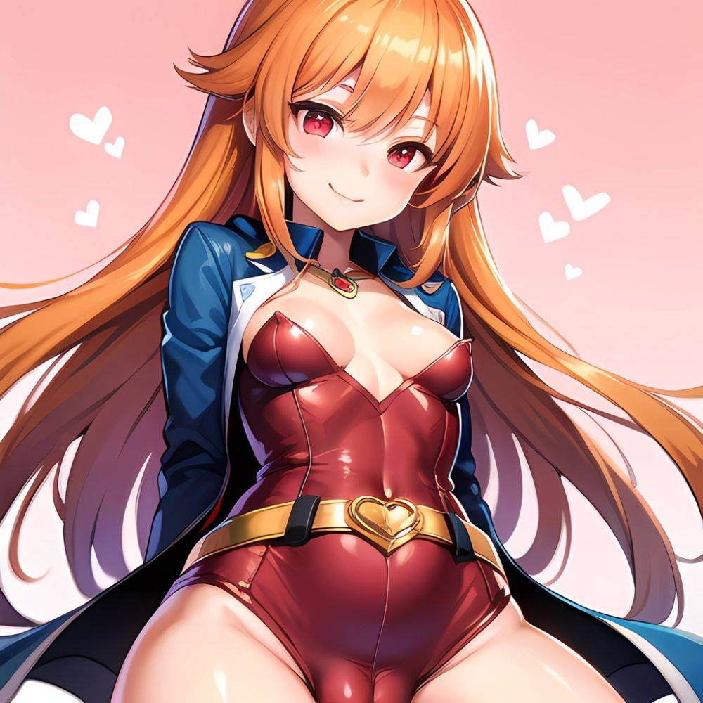 1girl Mature Belt Blush Breasts Cameltoe Gem Heart Highres Hyper Blossom Jacket Jewelry Leotard Long Hair Magical Girl Orange Ha, 518071483 - AI Hentai - #main