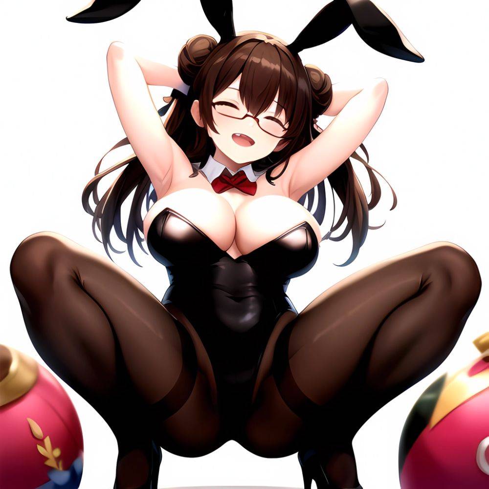 Namhorm Puzenketsu 1girl D Animal Ears Arm Behind Head Armpits Arms Up Bare Arms Bare Shoulders Black Footwear Black Leotard, 1550376178 - AI Hentai - #main