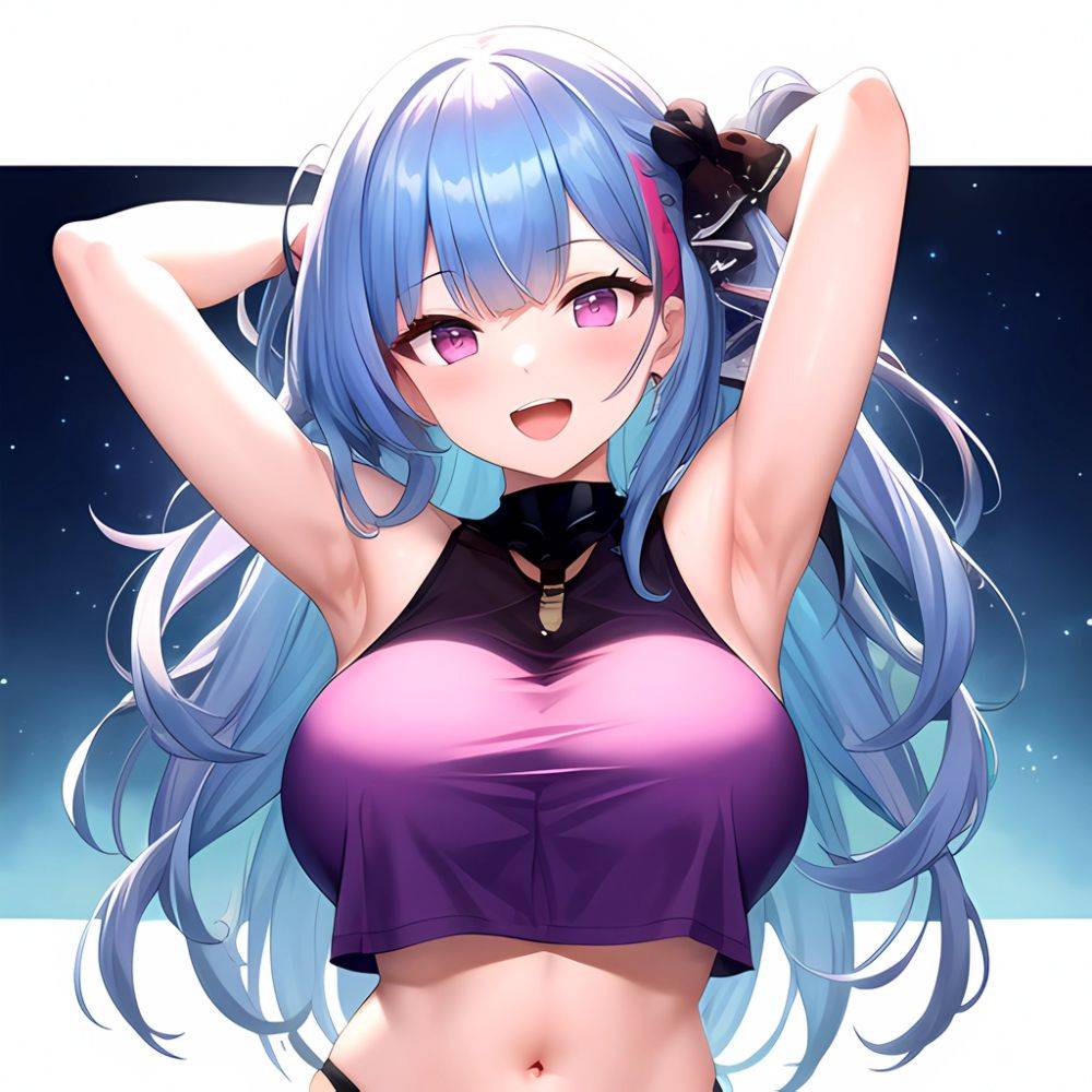1girl D Absurdres Armpits Arms Behind Head Azur Lane Blush Breasts Bremerton Azur Lane Crop Top Highres Large Breasts Looking, 153809722 - AI Hentai - #main