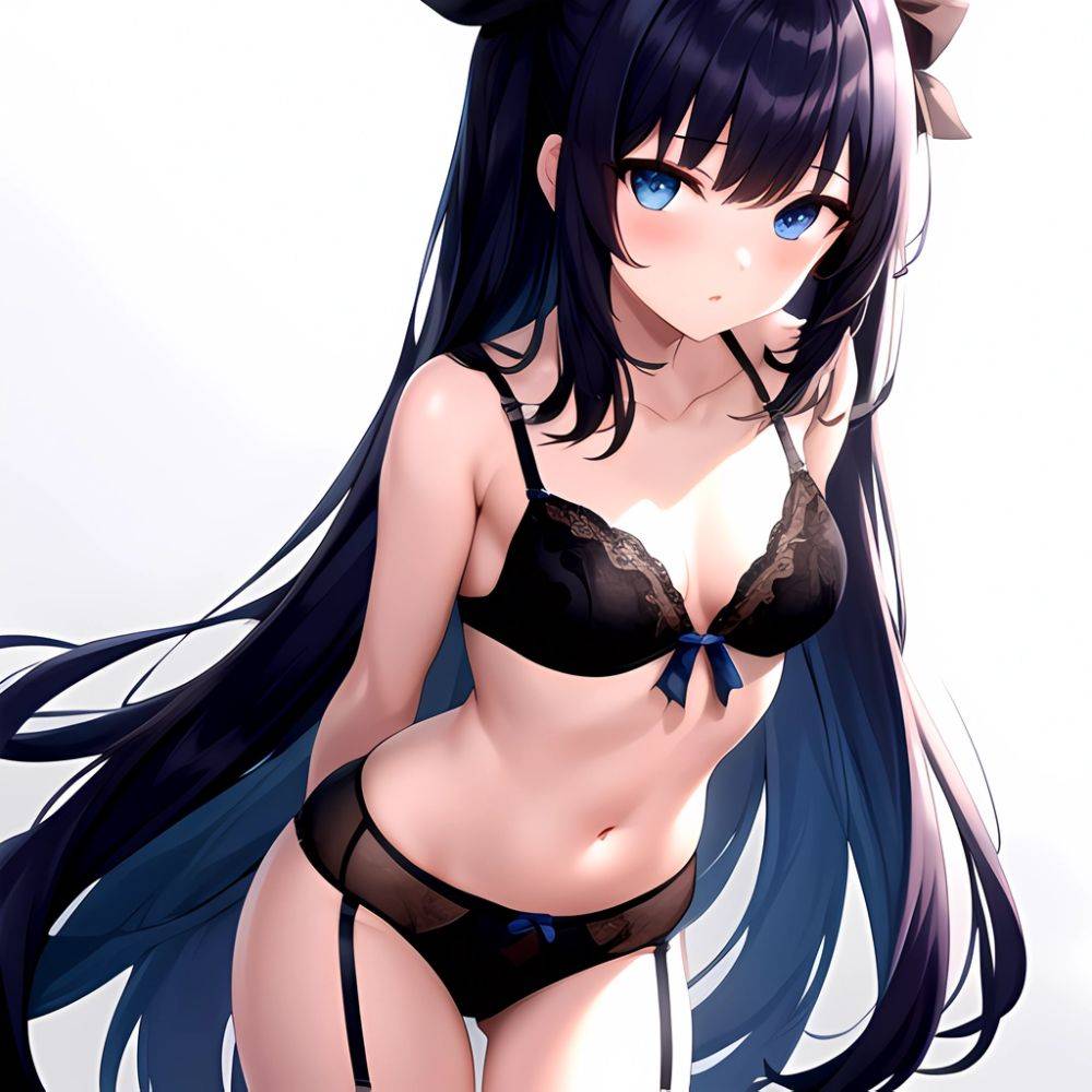 1girl Standing Lingerie Blue Eyes Arms Behind Back Simple Background Anime Girl, 1269985029 - AI Hentai - #main