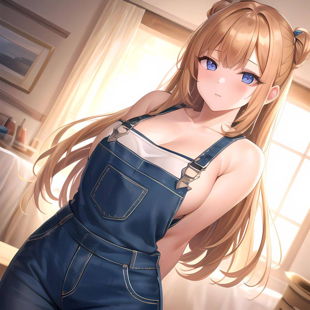 Sexy Overalls Half Naked One Shoulder Side Down Exposing One Breast Absurdres Blush 1 1 Highres Detail Masterpiece Best Quality, 1691245294 - AI Hentai - #main