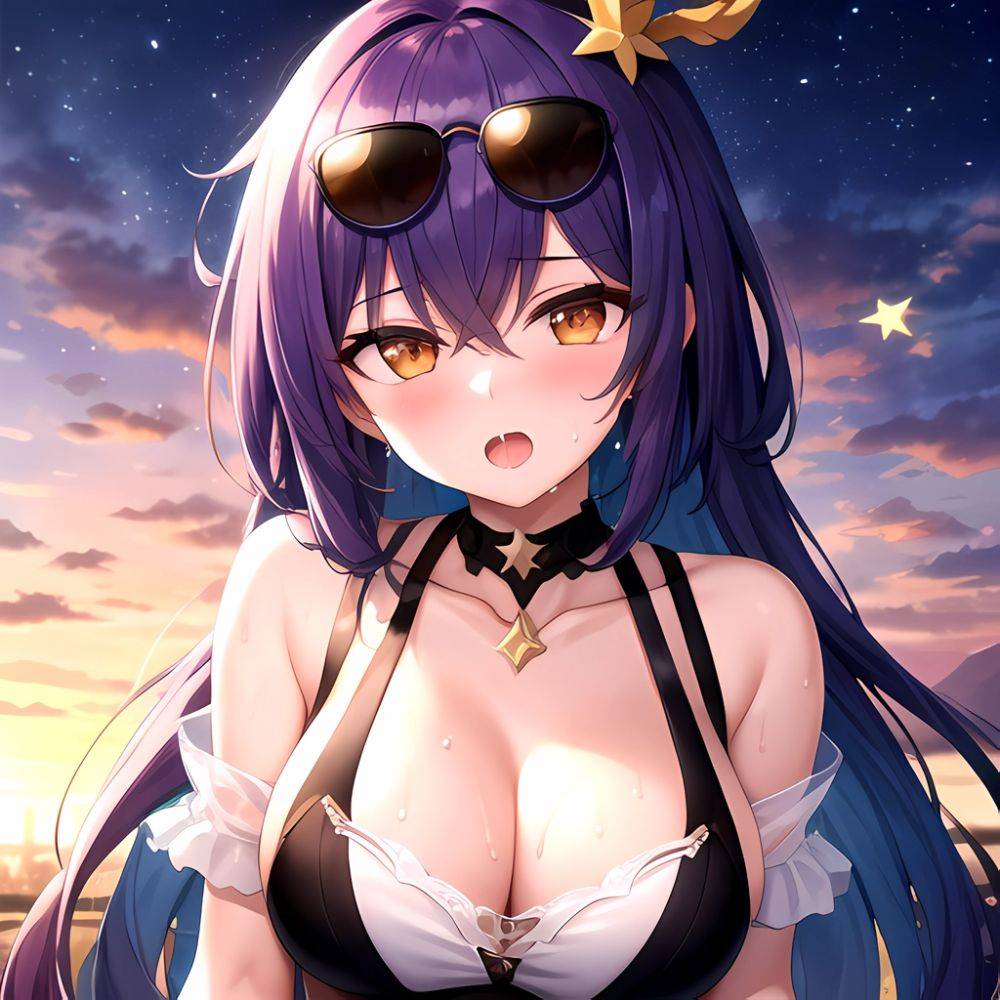 1girl Absurdres Breasts Collarbone Cum Ejaculation Eyewear On Head Hetero Highres Honkai Star Rail Honkai Series Hu Dako Kafka H, 3361967212 - AI Hentai - #main