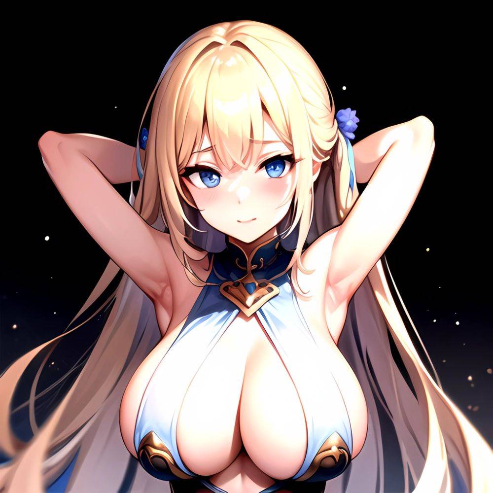 1girl Solo Big Boobs Pov Blue Eyes Armpits Arms Behind Head, 3727973108 - AI Hentai - #main