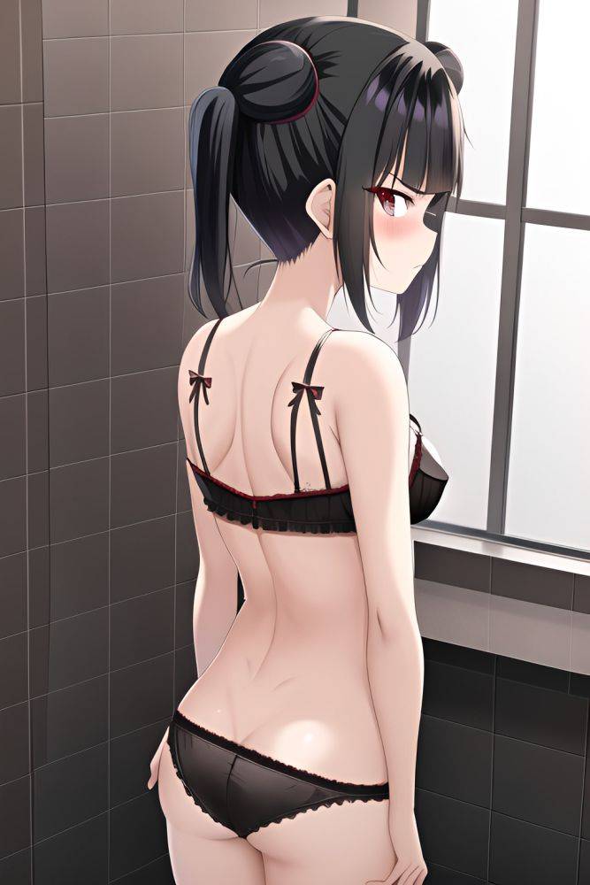 Anime Skinny Small Tits 50s Age Angry Face Black Hair Pigtails Hair Style Dark Skin Dark Fantasy Bathroom Back View On Back Lingerie 3664129804817603042 - AI Hentai - #main