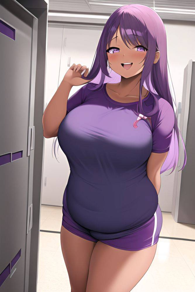 Anime Chubby Small Tits 60s Age Laughing Face Purple Hair Straight Hair Style Dark Skin Soft + Warm Locker Room Close Up View Working Out Geisha 3664350134495430387 - AI Hentai - #main