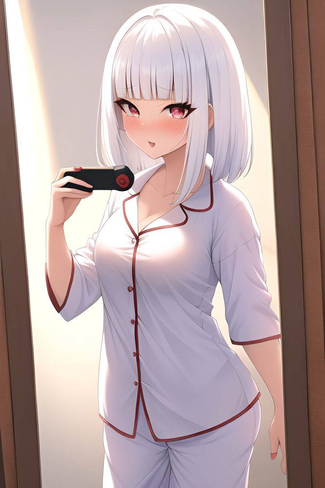 Anime Busty Small Tits 70s Age Ahegao Face White Hair Bangs Hair Style Light Skin Mirror Selfie Lake Close Up View Gaming Pajamas 3663074529889066860 - AI Hentai - #main