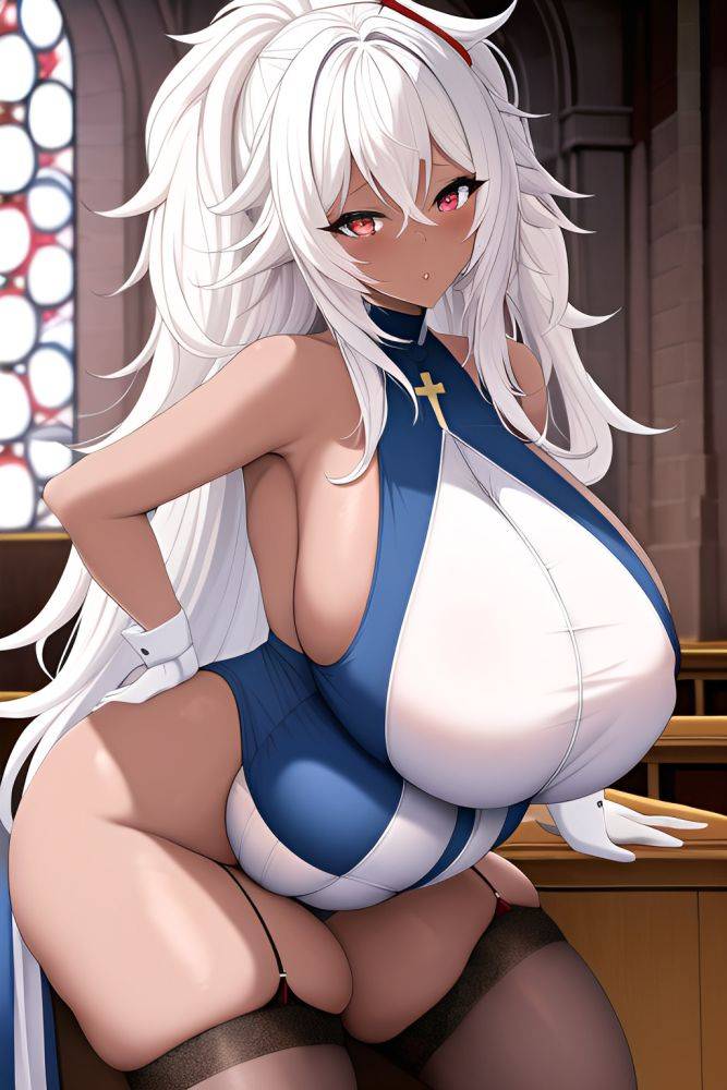 Anime Pregnant Huge Boobs 18 Age Ahegao Face White Hair Messy Hair Style Dark Skin Crisp Anime Church Close Up View Bending Over Stockings 3664524082449051181 - AI Hentai - #main