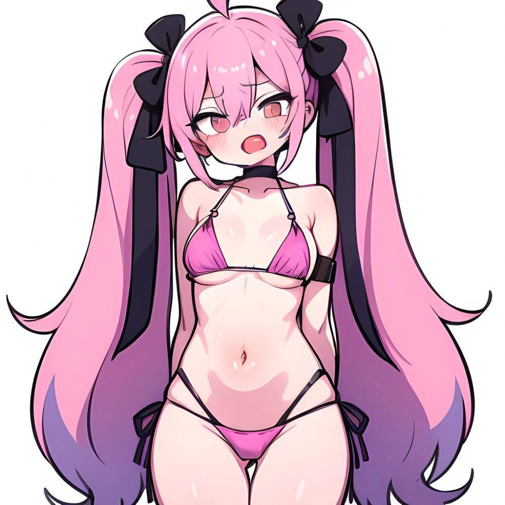 Bremerton Azur Lane 1girl Bare Shoulders Bikini Blush Breasts Choker Collarbone Cowboy Shot Crossed Bangs Fang Hair Between Eyes, 2520615794 - AIHentai - #main