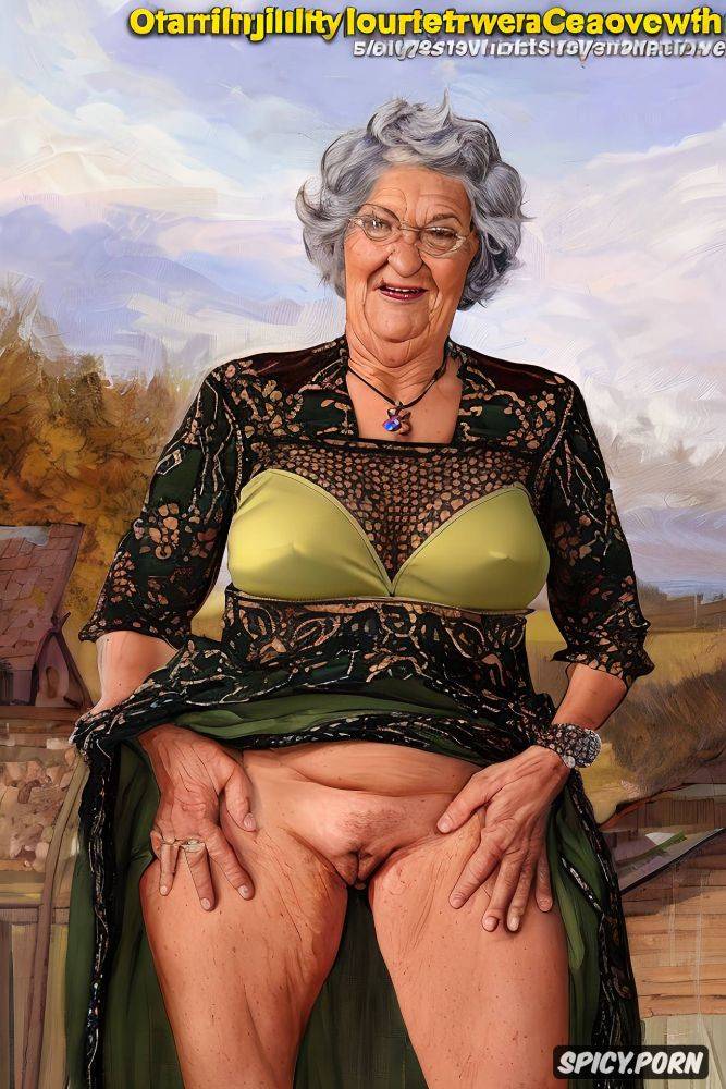 very fat granny, upskirt very realistyc nude pussy, the very old fat grandmother skirt has nude pussy under her skirt - #main