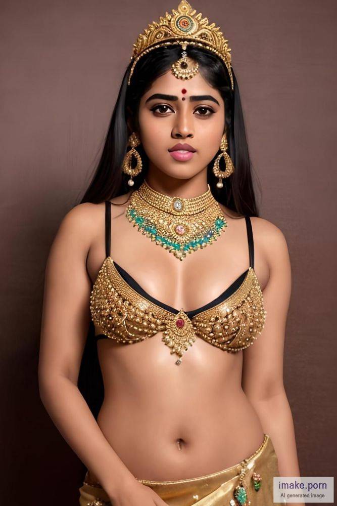 indian girl Megha akash with crown and black cat ears with gold... - #main