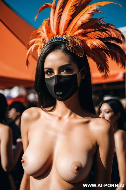 naked woman with masked face, carnival - #main