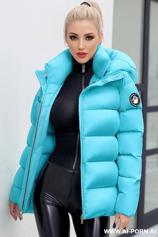 blond ponytail 20 (((oh yes deeper))), huge oversized puffer jacket - #main