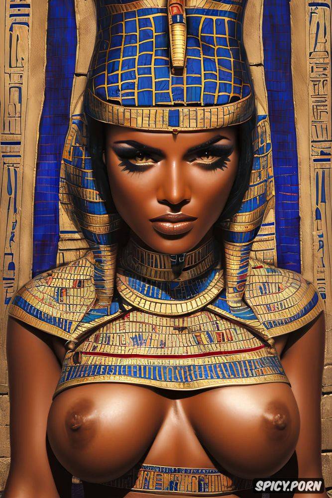 k shot on canon dslr, tits out, abs, femal pharaoh ancient egypt egyptian pyramids pharoah crown beautiful face topless - #main