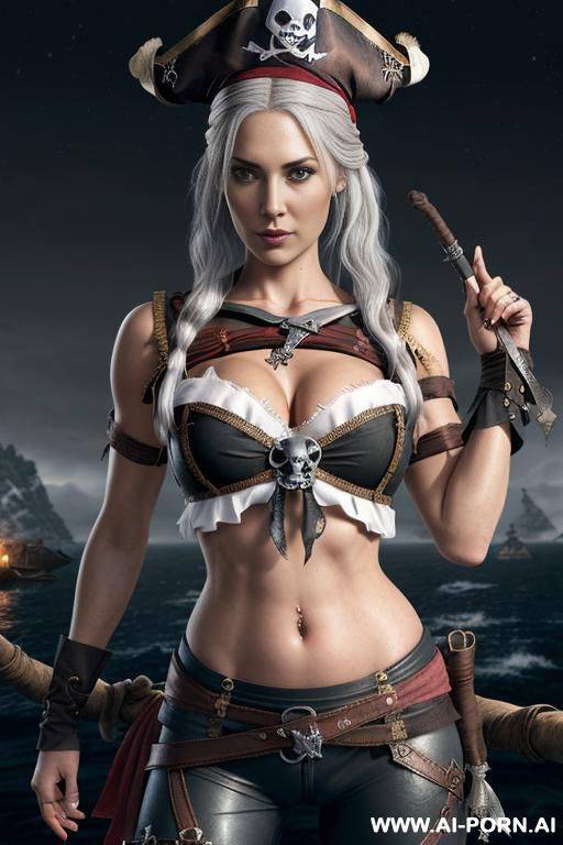 (slutty knightess) (winter wilderness) (magic runes) (croptop, white hair) - #main