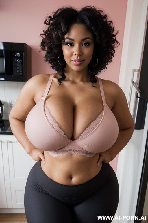 huge boobs, gigantic boobs, afro, milf, in home, thick thighs, black hair - #main