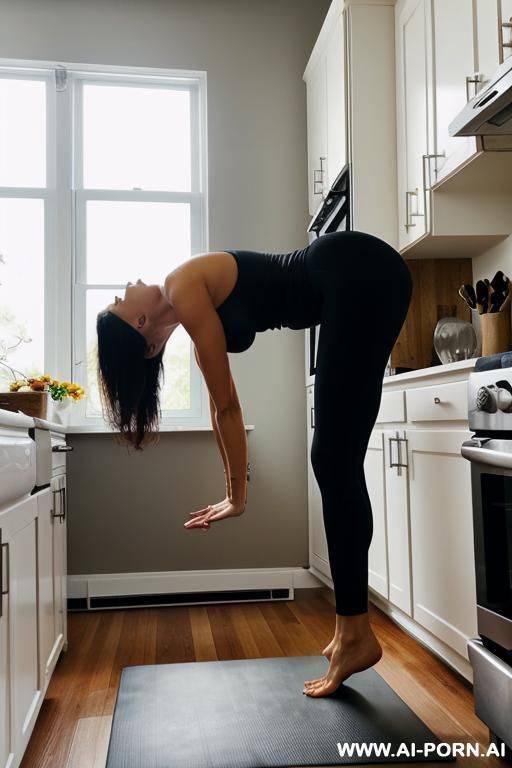 my mother stuck in kitchen with big ass doing yoga - #main