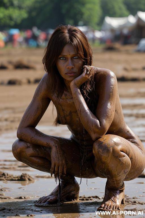 a woman unconscious in mud - #main