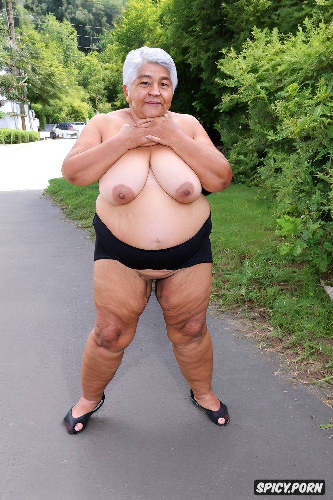 she has a big obese plump belly and shrink boobs, with wrinkled skin - #main