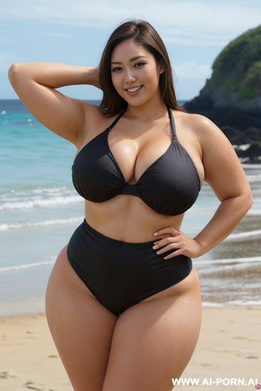 random color swimwear, wide thighs, thick thighs, very wide thighs, very thick thighs - #main