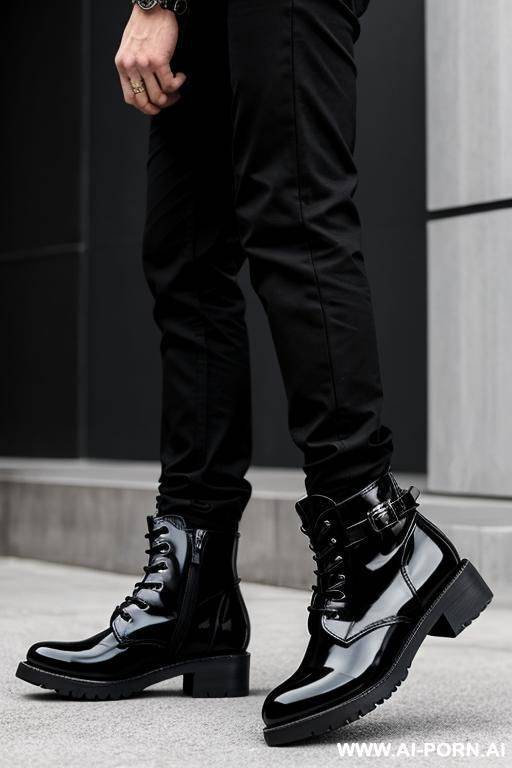 men with boots in black - #main