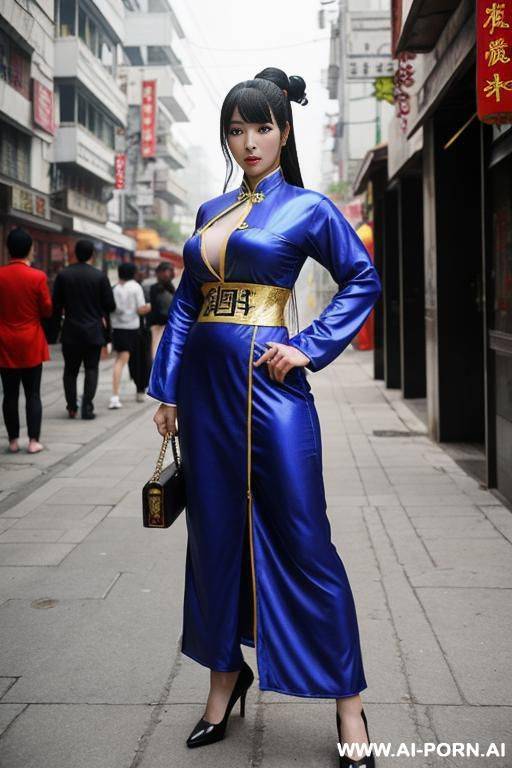 the chinese woman from the street fighter game in her typical outfit - #main