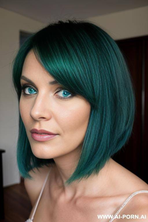step-mom, green hair, blue eyes - #main