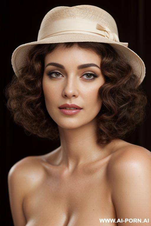 femme nue avec un chapeau - #main