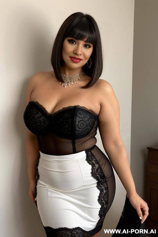 very big ass ,grand nez, grandes hanches, grosses cuisses, vue de dos, lipstick, stilleto, bijoux, élégante, lingerie , old man, cheveux long, grosses lèvres - #main