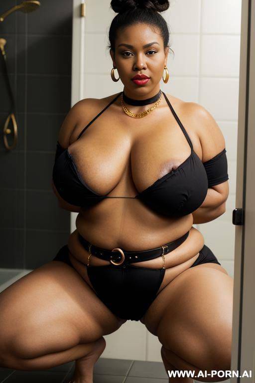 black granny , grandma , old wrinkled face, bbw body, huge saggy tits, gold earings, huge hanging tits, gold necklace, big red lips, fat ass , wide hips, thick thighs, very hairy pussy, choker, fat belly - #main