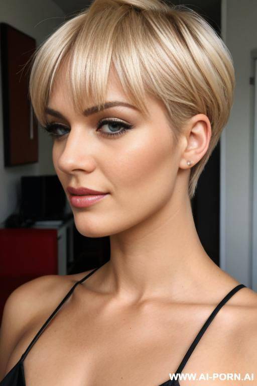 chica rubia con pelo corto - #main