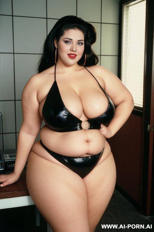 female, (light skin african), obese, beautiful bbw, beautiful face, seductive face, big ass, big breasts, thick thighs, long thich legs, bare feet, shaved pussy, oiled body, - #main
