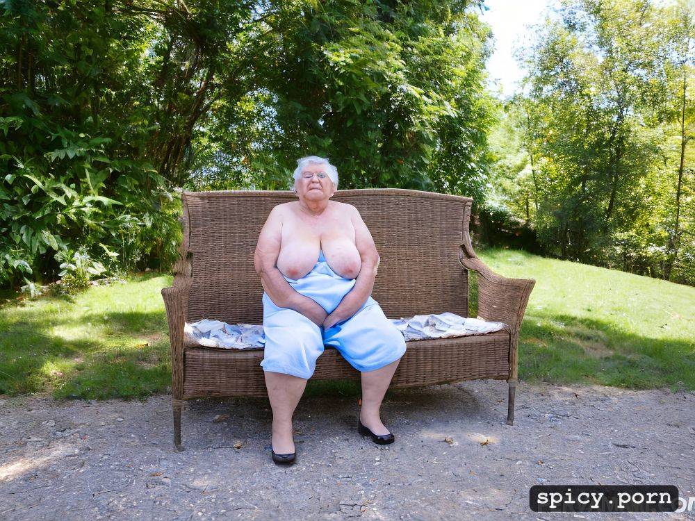 extra obese polish granny, full body frontal view, fat thighs - #main