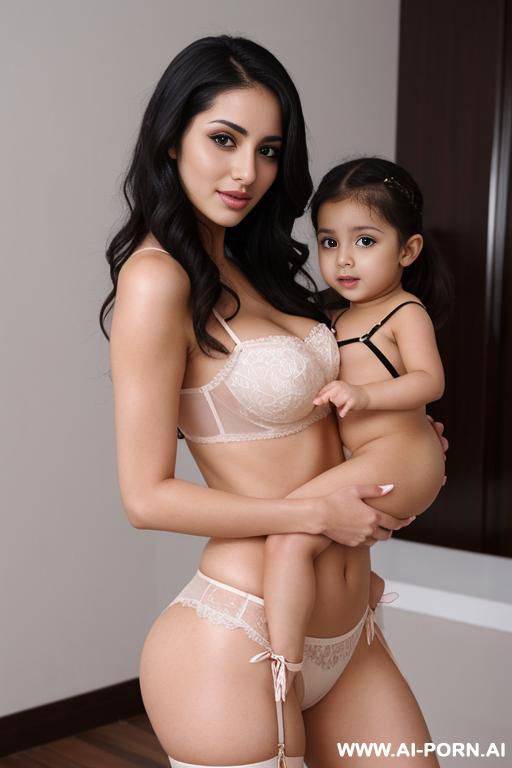 arab holding bare bum naked niece in arms bubble butt - #main