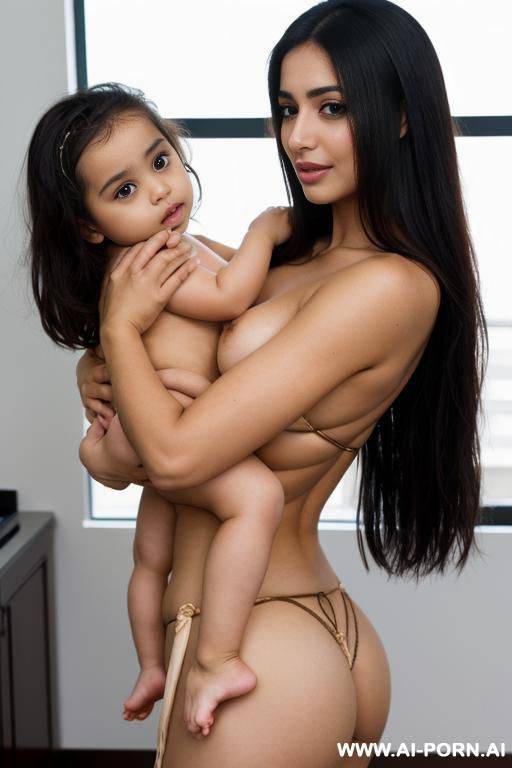 arab holding bare bum naked niece in arms - #main