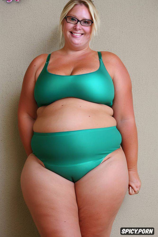 obese, tight spandex shorts, hair bun, huge soft saggy tits - #main
