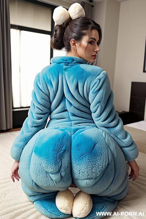 massive fluffy sheep fursuit, spread gape huge asshole, big hollow anal plug, laying down spreading ass, very old saggy tits, ((rippled fluffy fuzzy suit fursuit)) - #main