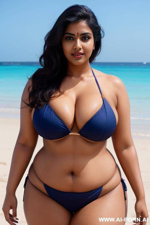 sexy busty bbw thick indian woman in bikini - #main