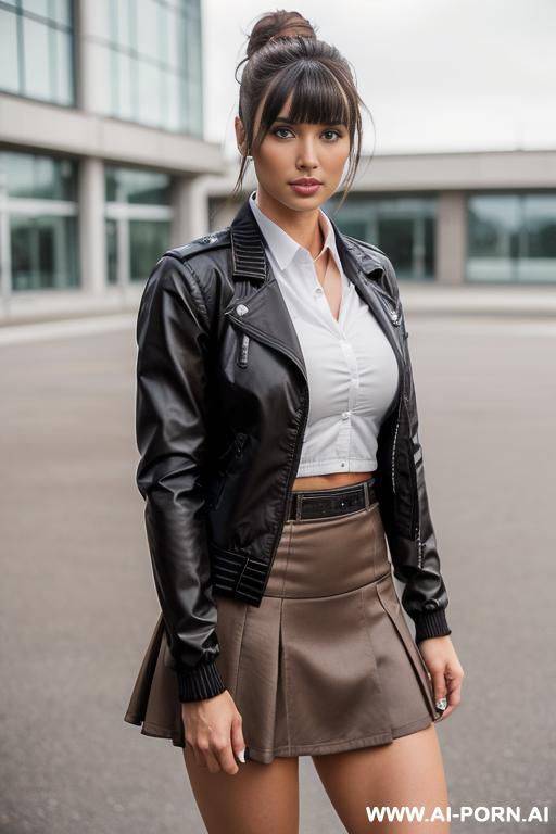 stiletto boots, black leather gloves, leather pants, white shirt, corset - #main