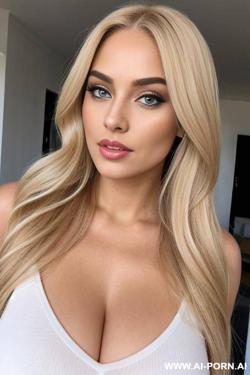 blonde woman with long hair with plump lips 0 kg - #main