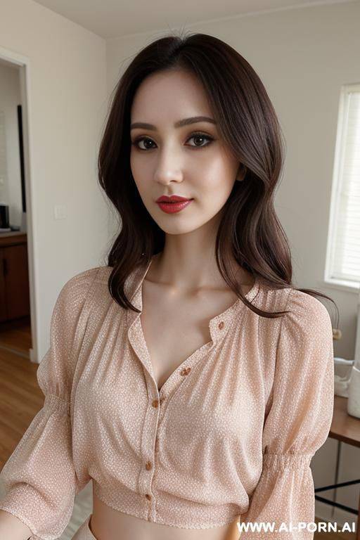 woman, burdy blouse short - #main