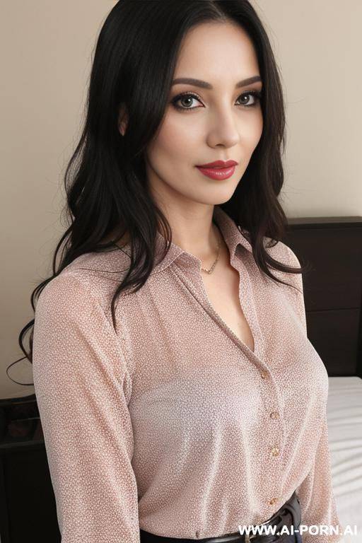 woman, burdy blouse - #main